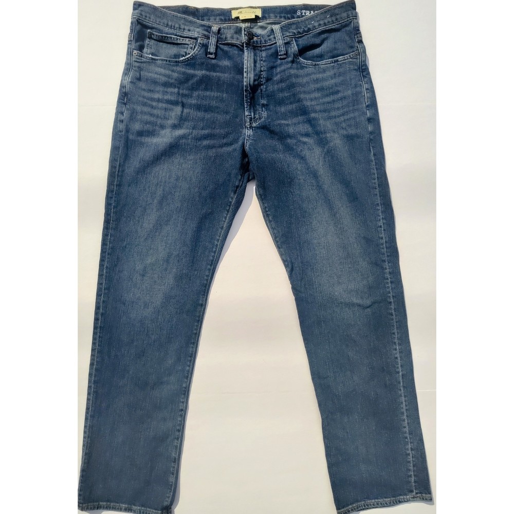 Madewell Men's Straight Leg Medium Wash Denim Blue Jeans 38 x 32